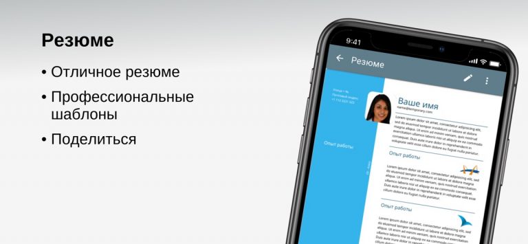 Резюме для iOS — скриншот 1