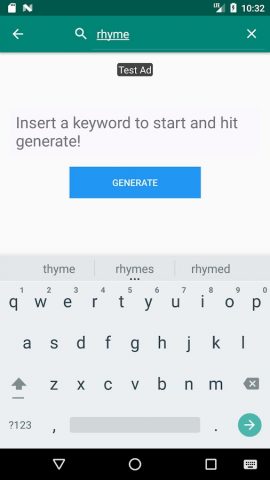 Rhyme Generator для Android — скриншот 2