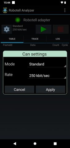 Robotell CAN bus Analyzer для Android — скриншот 2