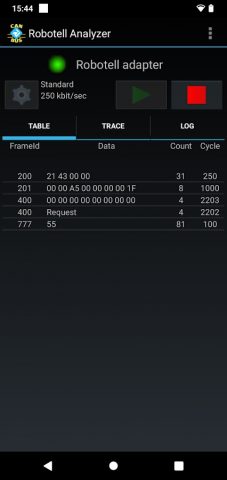 Robotell CAN bus Analyzer для Android — скриншот 3
