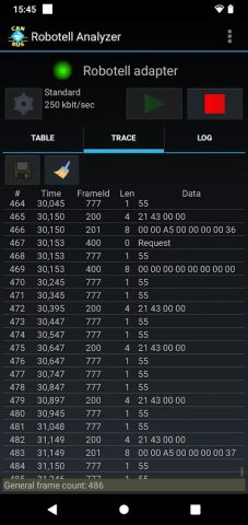 Robotell CAN bus Analyzer для Android — скриншот 4