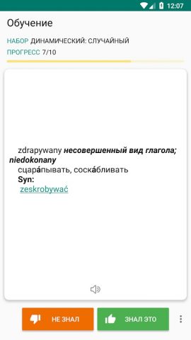 Русско-польский словарь для Android — скриншот 3