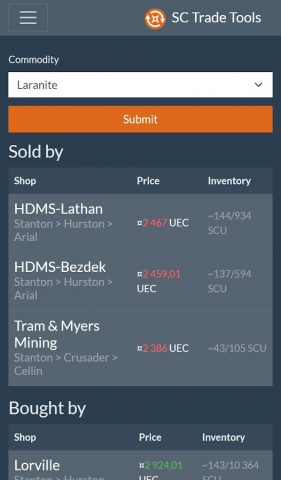 SC Trade Tools для Android — скриншот 3