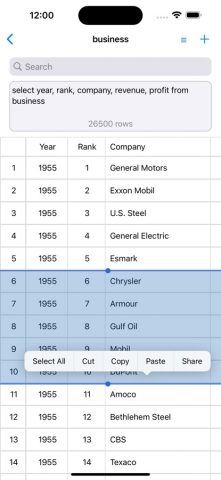 SQLite-Pro для iOS — скриншот 1