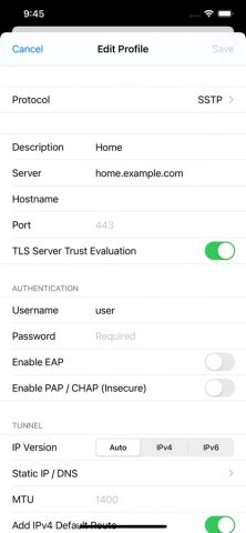 SSTP Connect для iOS — скриншот 2