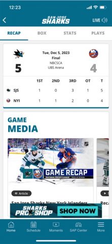 San Jose Sharks + SAP Center для iOS — скриншот 5