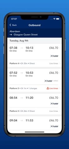 ScotRail Train Times & Tickets для iOS — скриншот 2