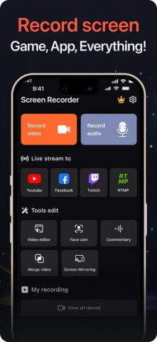 Screen Recorder Z — Livestream для iOS — скриншот 1