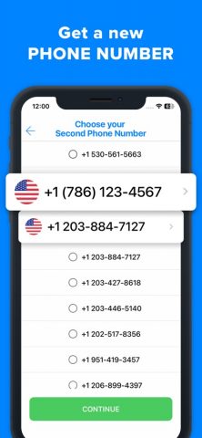 Second Phone Number’ для iOS — скриншот 1