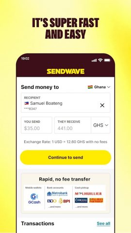 Sendwave: Send Money Abroad для Android — скриншот 3