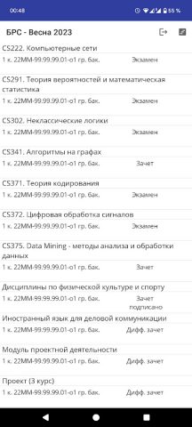 Сервис БРС ЮФУ для Android — скриншот 5