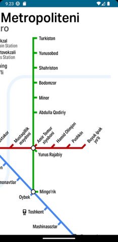 Схема метро Ташкента для Android — скриншот 1