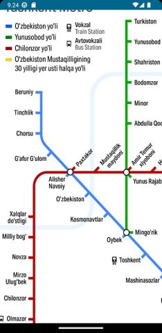 Схема метро Ташкента для Android — скриншот 5