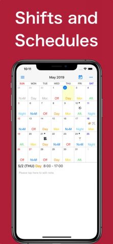 Shift Work Calendar & Notes — скриншот 1