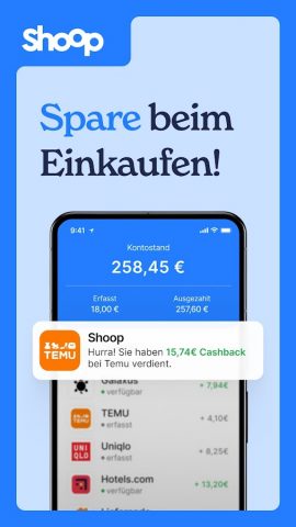 Shoop — Cashback & Gutscheine для Android — скриншот 1