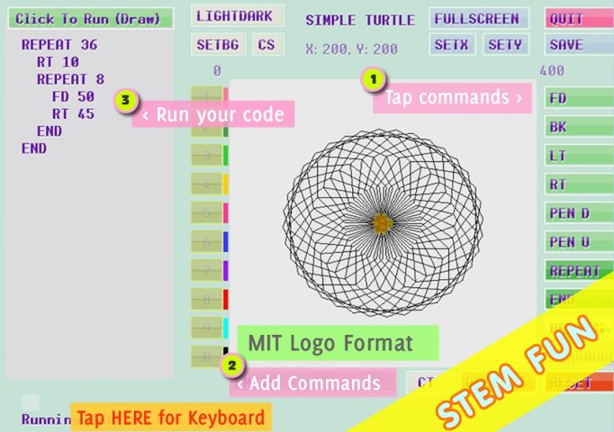 Simple Turtle LOGO для Android — скриншот 1