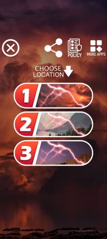 Симулятор молний и дождя для Android — скриншот 1