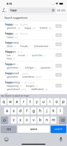 Словарь Linguee для iOS — скриншот 1
