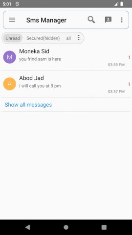 Sms Manager для Android — скриншот 1