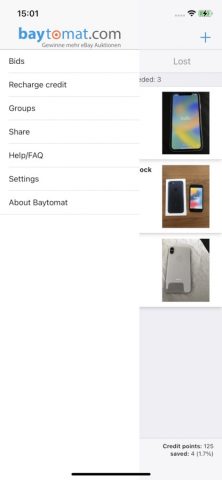 Снайпер аукционов на eBay для iOS — скриншот 1
