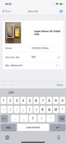 Снайпер аукционов на eBay для iOS — скриншот 3