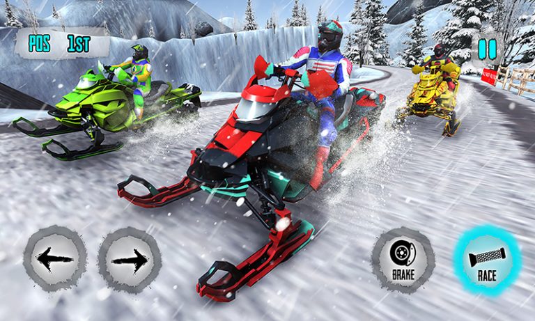 Snowmobile Games: Snow Trail для Android — скриншот 1