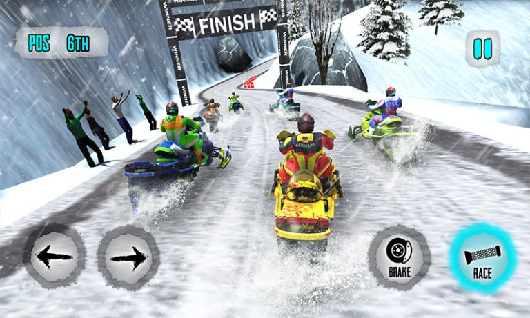 Snowmobile Games: Snow Trail для Android — скриншот 2