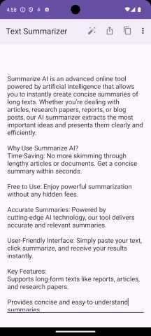 Сокращение текста Текстовод для Android — скриншот 1