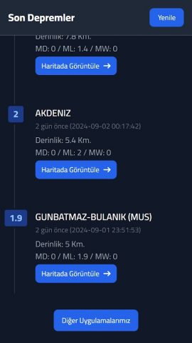 Son Depremler для Android — скриншот 3