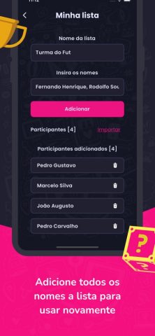 Sorteio de Nomes: Sorteador для iOS — скриншот 4
