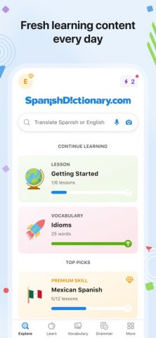 SpanishDictionary.com Learning для iOS — скриншот 2