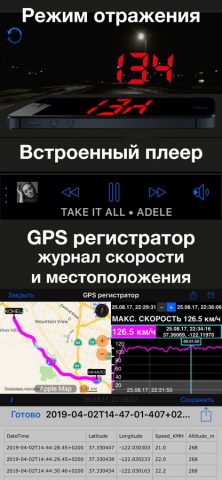Спидометр 55 Старт. GPS + HUD. для iOS — скриншот 2