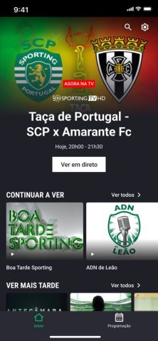 Sporting TV Online для iOS — скриншот 1