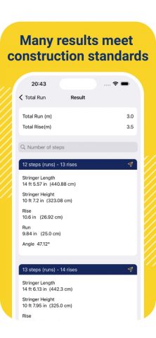 Stair Calculator: Construction для iOS — скриншот 2