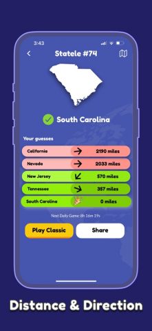 Statele: Daily State Quiz Game для iOS — скриншот 2