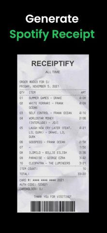 Статистика Spotify: Receiptify для Android — скриншот 3