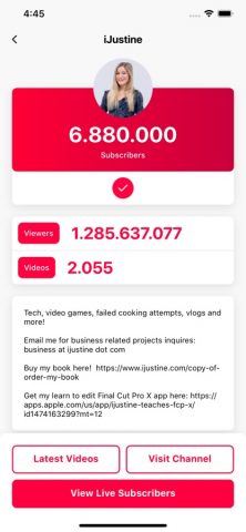 Subscribers: Live Counter для iOS — скриншот 1