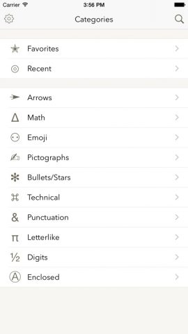 Symbols — текстовые символы для iOS — скриншот 3