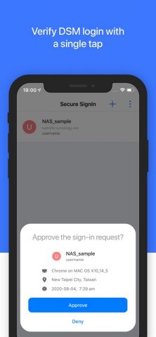 Synology Secure SignIn для iOS — скриншот 2