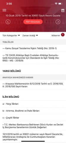 T.C. Resmi Gazete для iOS — скриншот 3