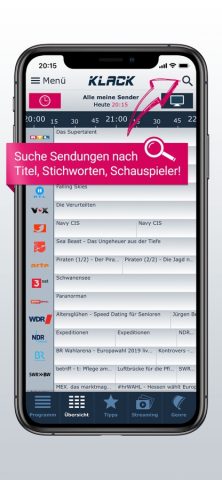 TV-Programm KLACK: Ihre TV-App для iOS — скриншот 3