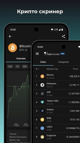 TabTrader — крипто терминал для Android — скриншот 4