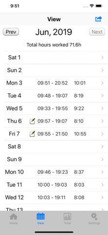 Табель(TimeSheet) для iOS — скриншот 3