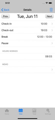 Табель(TimeSheet) для iOS — скриншот 4