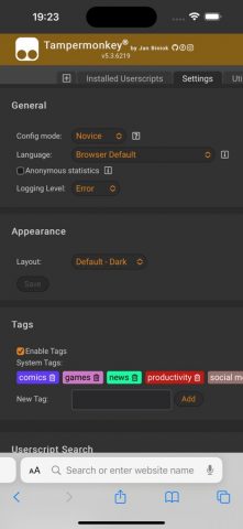 Tampermonkey для iOS — скриншот 4