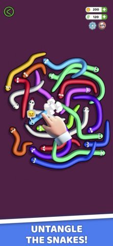 Tangled Snakes для iOS — скриншот 1