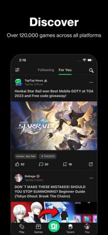 TapTap для iOS — скриншот 1