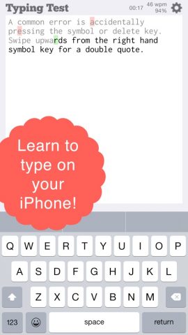TapTyping — typing trainer для iOS — скриншот 1