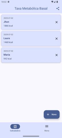 Taxa Metabólica Basal (TMB) для Android — скриншот 1