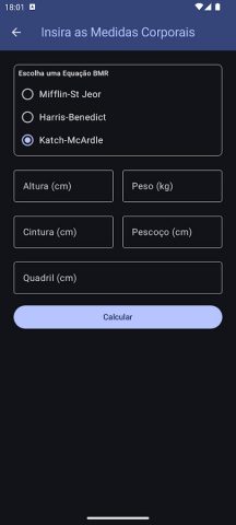 Taxa Metabólica Basal (TMB) для Android — скриншот 5